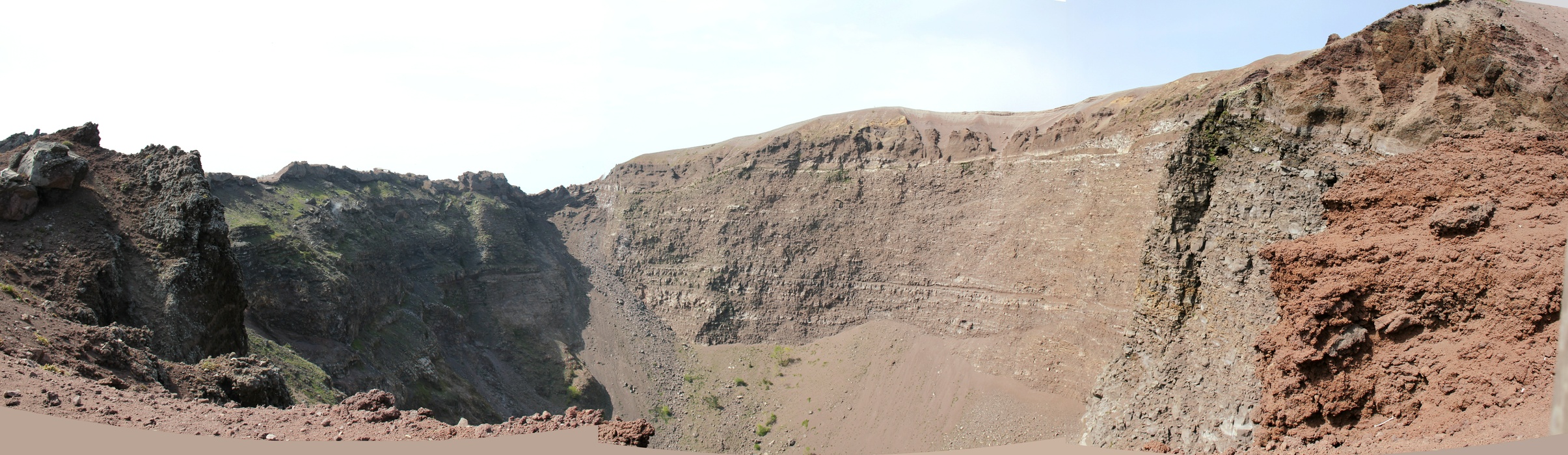 Panoramic nearly 180° view of the crater of Vesuvius.